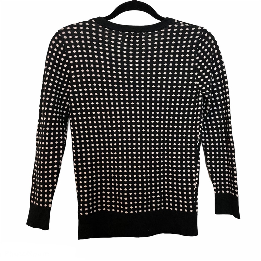 Merona Black and White Polka Dot Y2K Sweater Sz. XS/TP - Picture 5 of 11